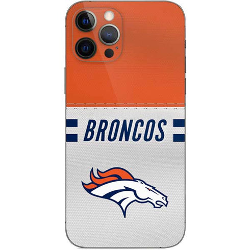 NFL Denver Broncos White Striped iPhone 12 Pro Skin